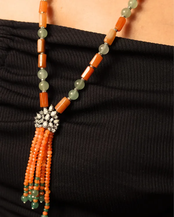 Red_And_Green_Aventurine_With_Bunch_Style_Locket_Necklace_For_Women_And_Girls