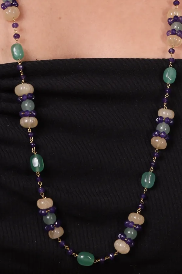 Green_Aventurine_And_Onyx_Beads_Necklace_For_Women_And_Girls
