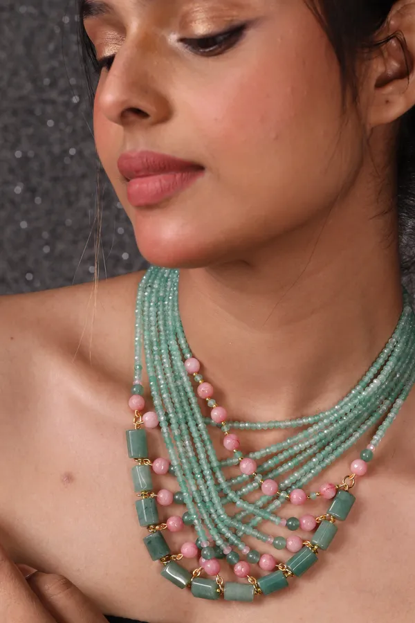 Designer_Mint_Green_Beads_Choker_Necklace_For_Women_And_Girls
