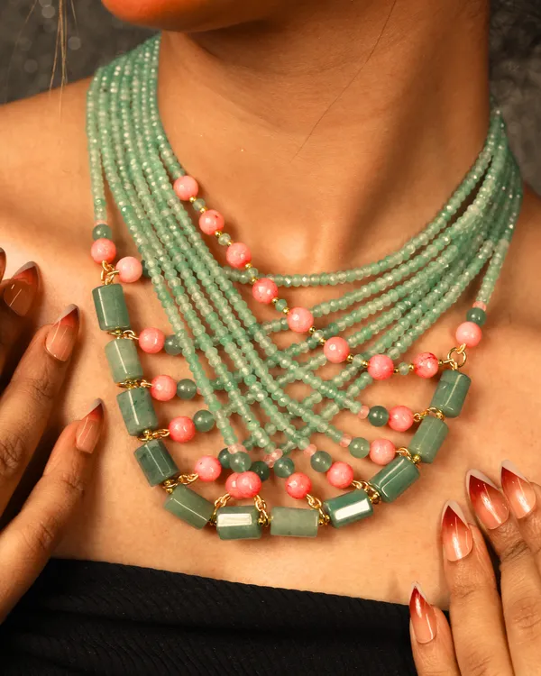 Designer_Mint_Green_Beads_Choker_Necklace_For_Women_And_Girls