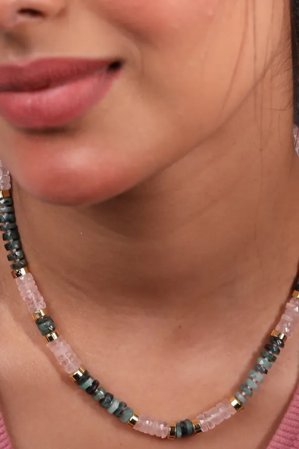 Emerald_And_Rose_Quartz_Necklace_For_Women_And_Girls
