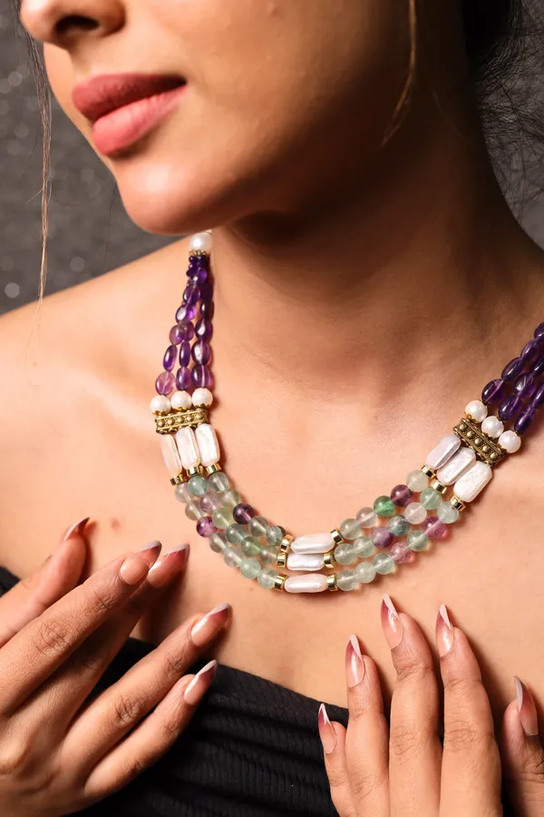 Fluorite_And_Amethyst_Beads_Necklace_For_Women_And_Girls