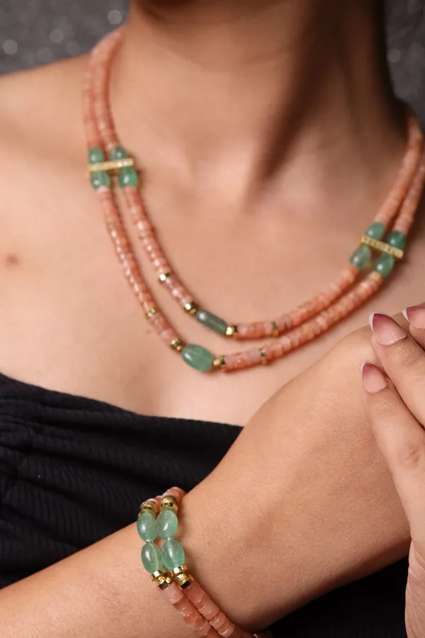 Peach_Moonstone_Beads_Necklace_For_Women_And_Girls