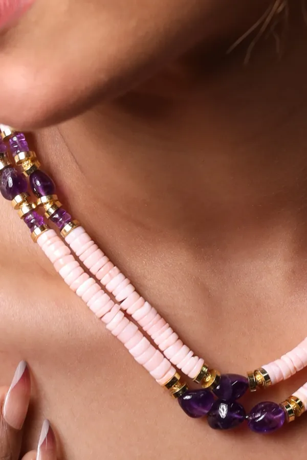 Pink_Opal_And_Amethyst_Beads_Necklace_For_Women_And_Girls