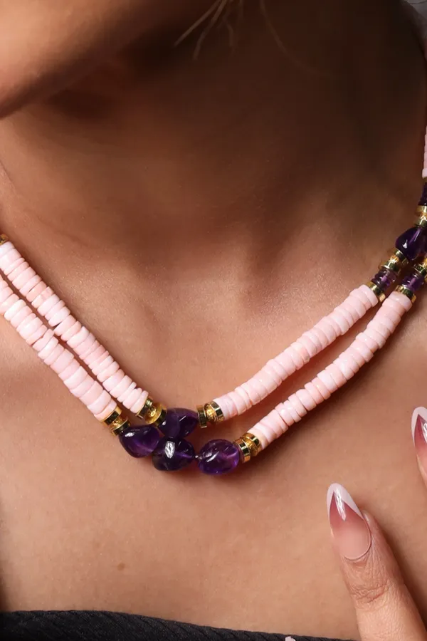 Pink_Opal_And_Amethyst_Beads_Necklace_For_Women_And_Girls