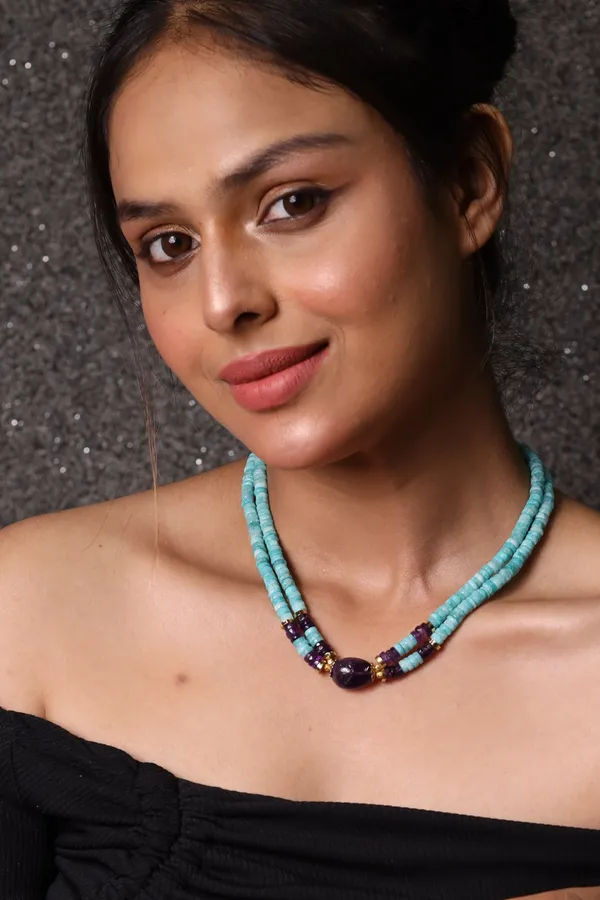 Elegant_Amazonite_And_Amethyst_Heishi_Cut_Beads_Necklace_For_Women_And_Girls