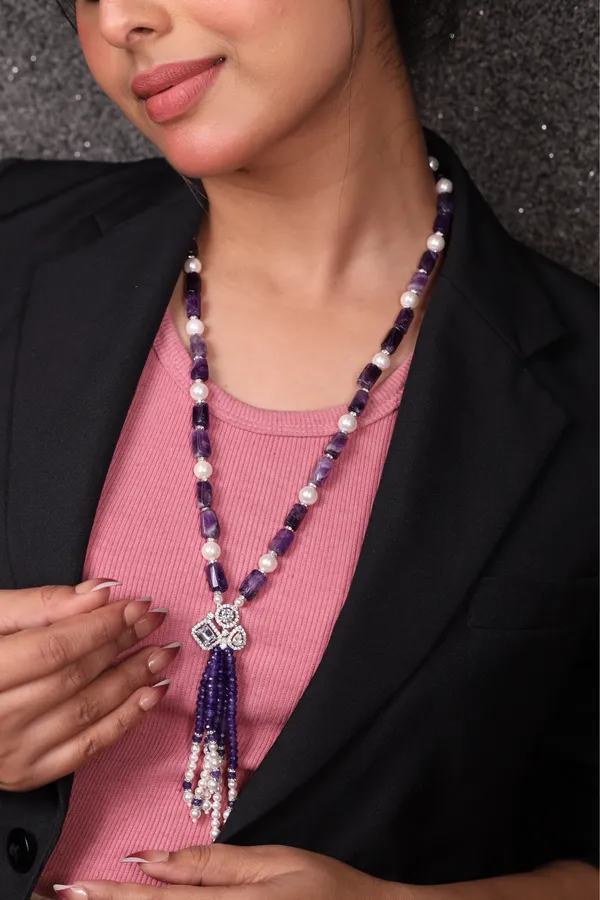 Amethyst_And_Pearl_Contemporary_With_Locket_Necklace_For_Women_And_Girls