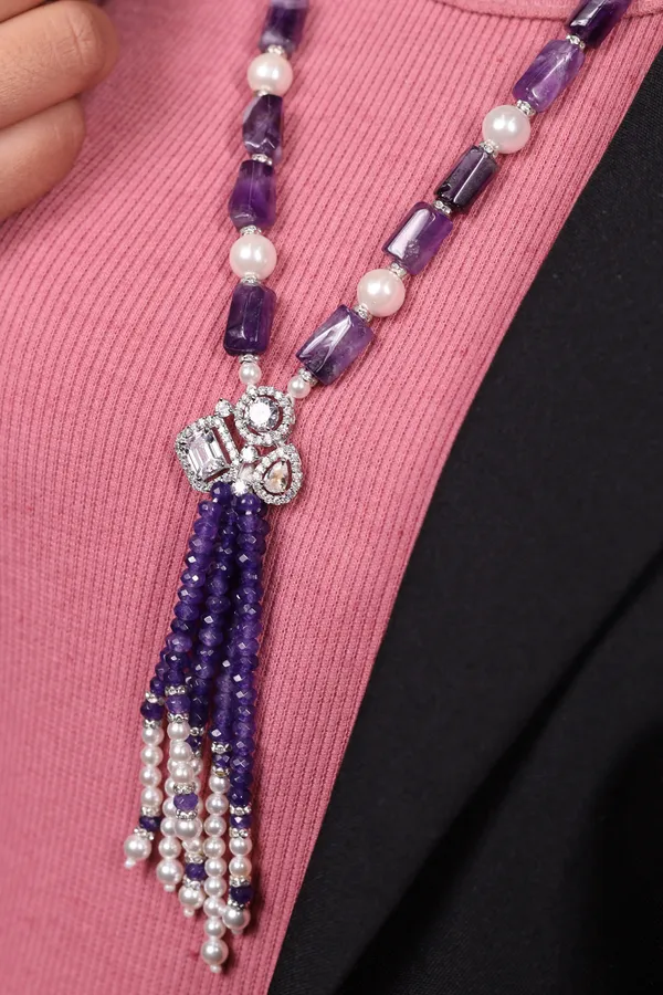 Amethyst_And_Pearl_Contemporary_With_Locket_Necklace_For_Women_And_Girls