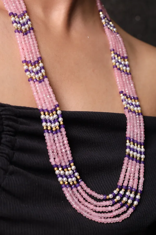 Pink_Onyx_Layered_Necklace_For_Women_And_Girls