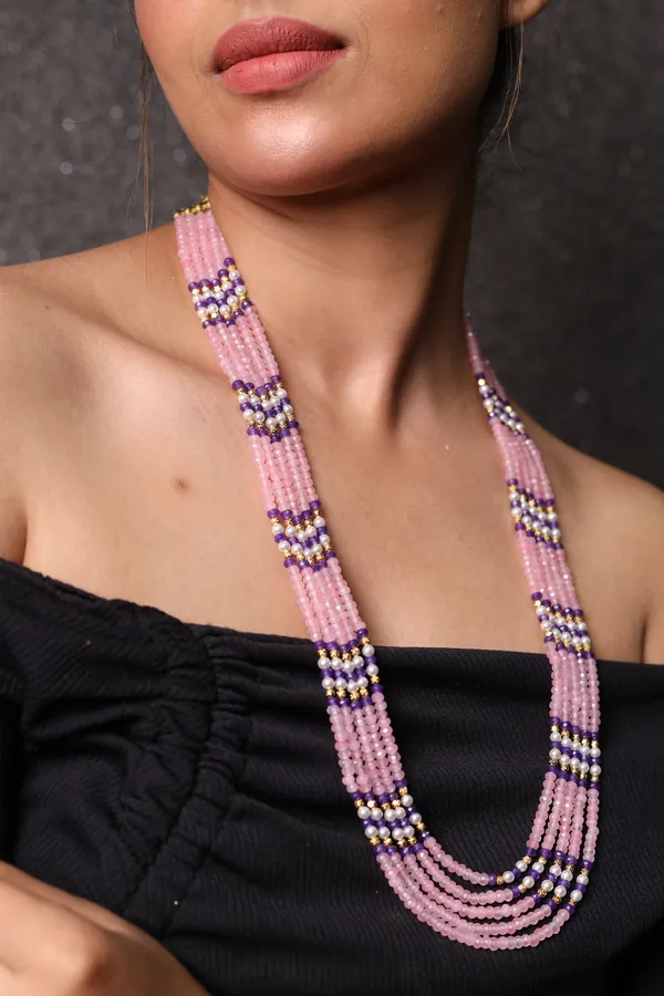 Pink_Onyx_Layered_Necklace_For_Women_And_Girls