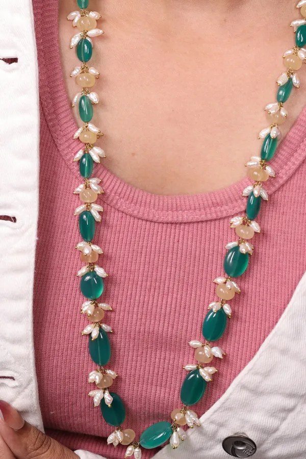 Natural_Green_Onyx_With_Yellow_Pumpkin_Necklace_For_Women_And_Girls