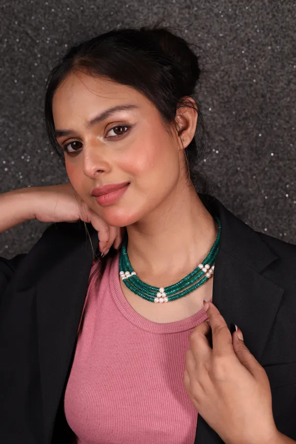 Adorable_Green_Onyx_And_Pearl_Necklace_For_Women_And_Girls