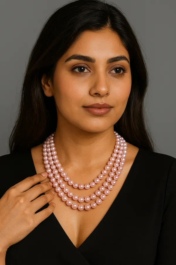 Blush_Multi_Layer_Shell_Pearl_Necklace_For_Festive_Wear_|_Handcrafted_Natural_Jewelry_For_Women_And_Girls