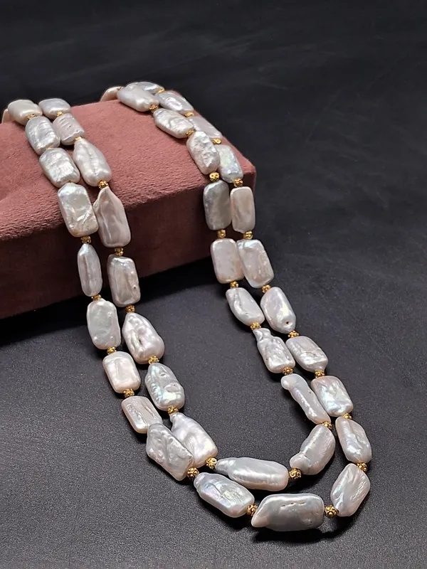 Flat_Buraq_Pearl_Necklace_With_Gold_Spacers_|_Elegant_Natural_Jewelry_For_Women_And_Girls