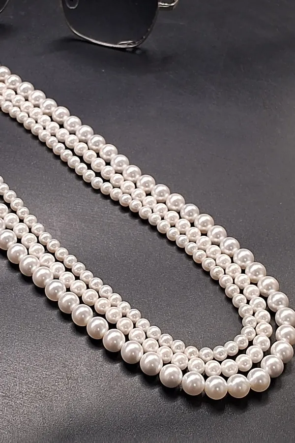 Elegant_Shell_Pearl_Necklace_|_Multi_Strand_Classic_Design_For_Women_And_Girls