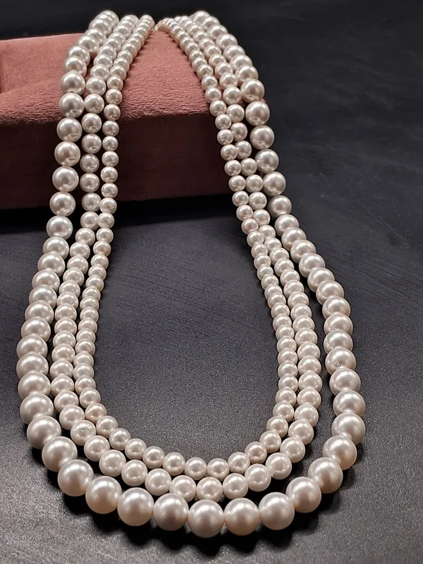 Elegant_Shell_Pearl_Necklace_|_Multi_Strand_Classic_Design_For_Women_And_Girls