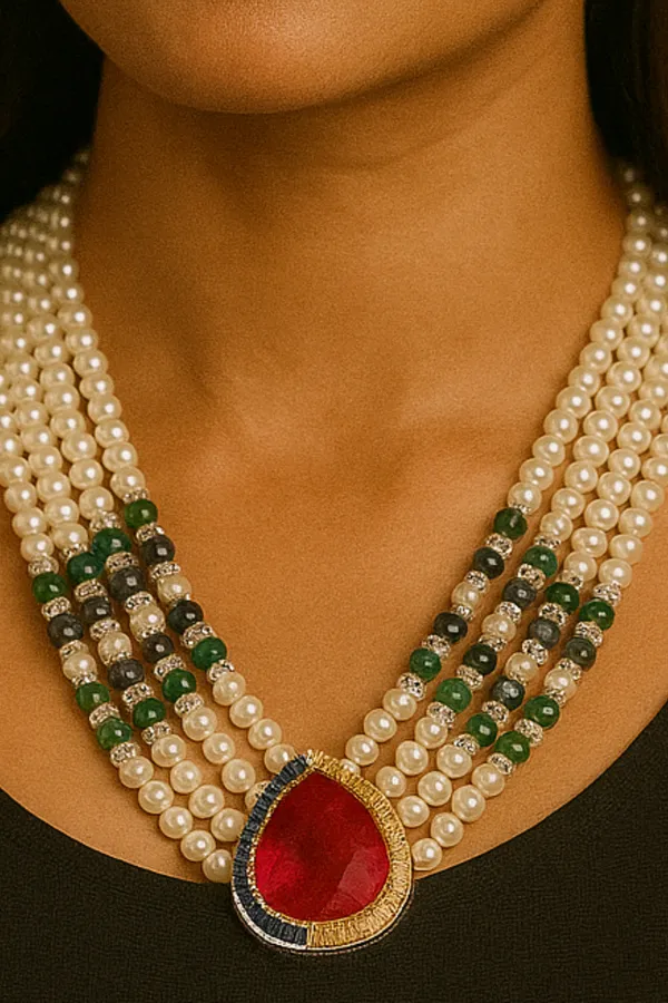 Timeless_Elegance_4_Mm_Pearls_With_Diamond_Cut_Strings_Necklace_For_Women_And_Girls