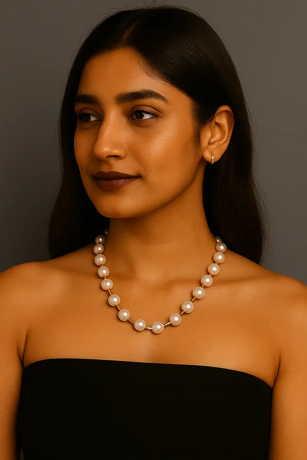 Designer_And_Elegant_8_Mm_Shell_Pearl_String_Necklace_For_Women_And_Girls