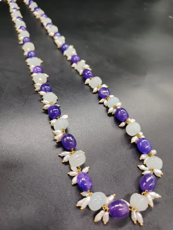 Onyx_And_Melon_Stone_Balance_Necklace_For_Women_And_Girls