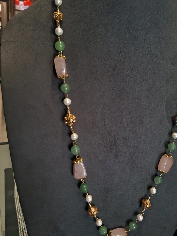 Rose_Quartz_And_Aventurine_Beaded_Necklace