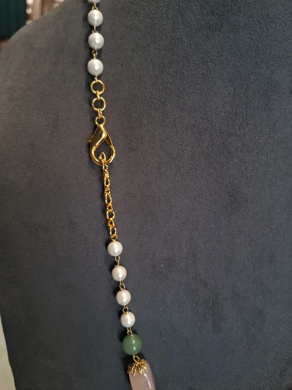Rose_Quartz_And_Aventurine_Beaded_Necklace