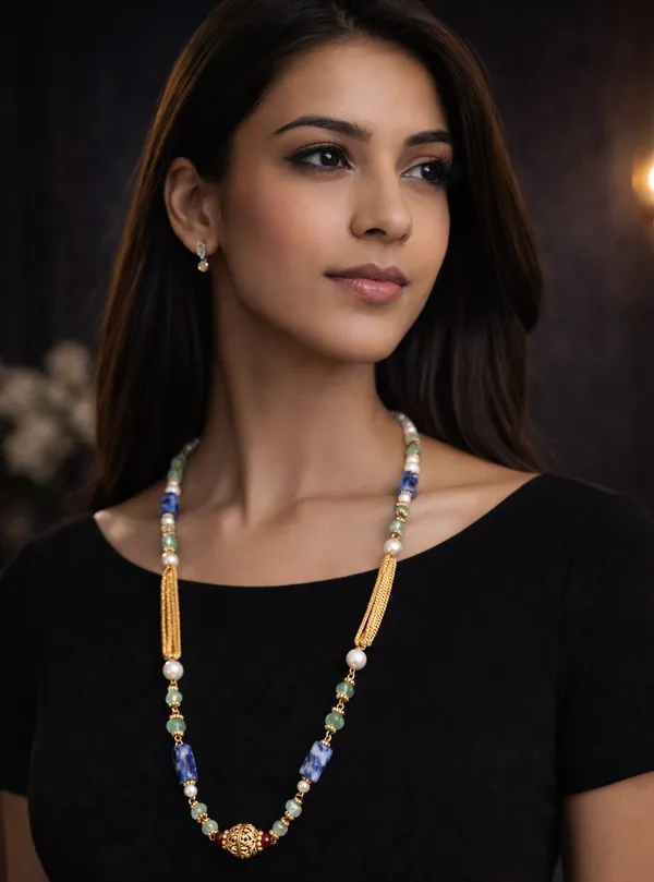 Designer_Aventurine_And_Sodalite_Bead_Necklace