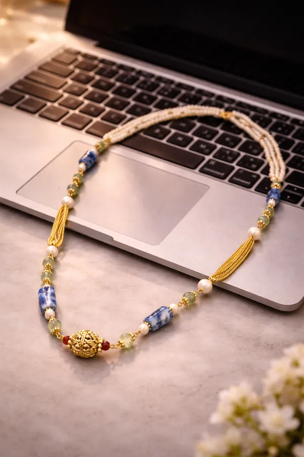 Designer_Aventurine_And_Sodalite_Bead_Necklace