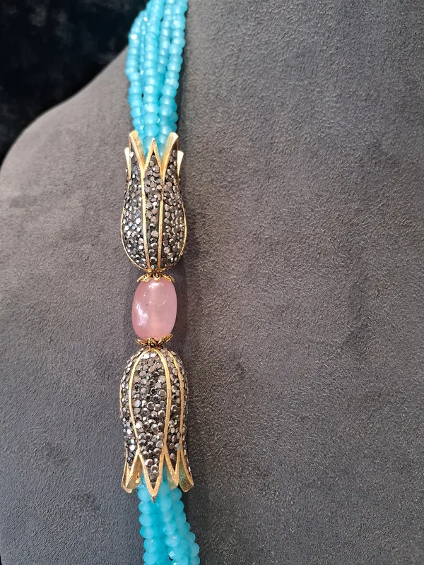 Designer_Sky_Blue_Onyx_Beaded_Necklace