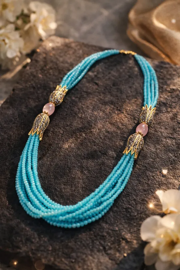 Designer_Sky_Blue_Onyx_Beaded_Necklace