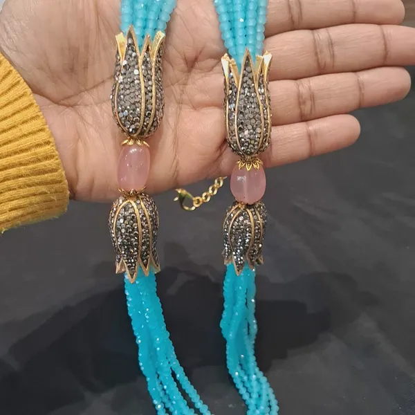 Designer_Sky_Blue_Onyx_Beaded_Necklace