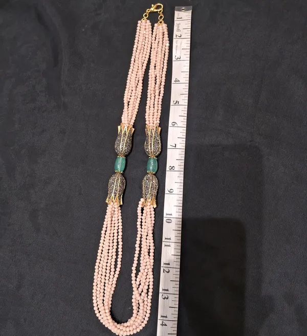 Handcrafted_Peach_Onyx_Bead_Layered_Necklace