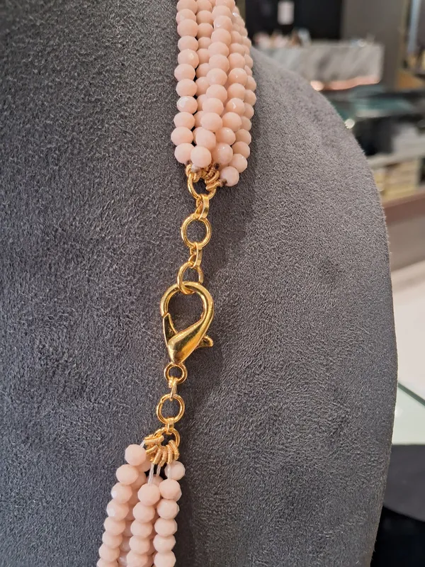 Handcrafted_Peach_Onyx_Bead_Layered_Necklace