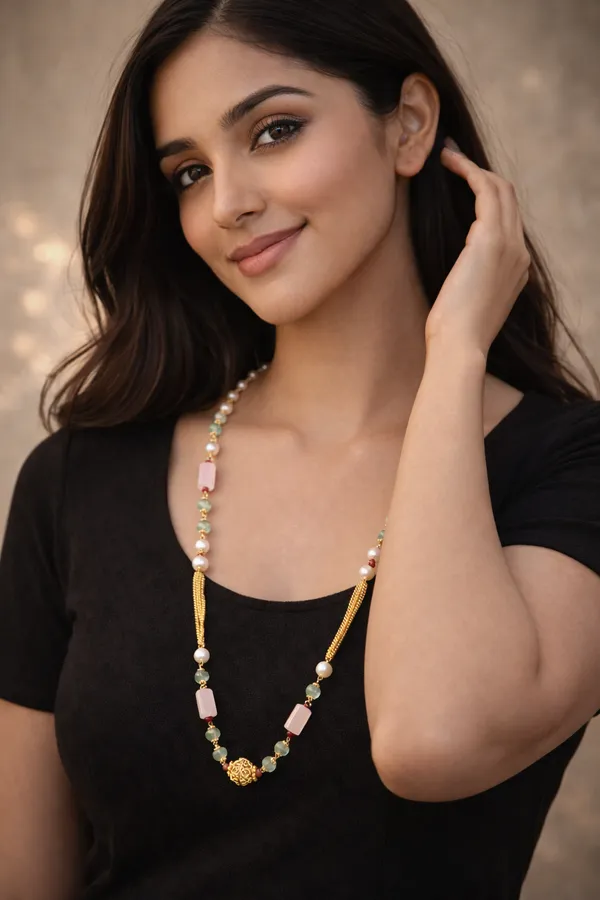 Elegant_Aventurine_And_Rose_Quartz_Necklace_With_Pearls