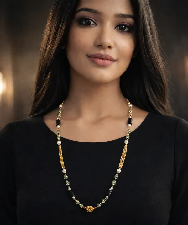 Luxury_Green_Aventurine_Beaded_Necklace_With_Black_Tourmaline_Stones
