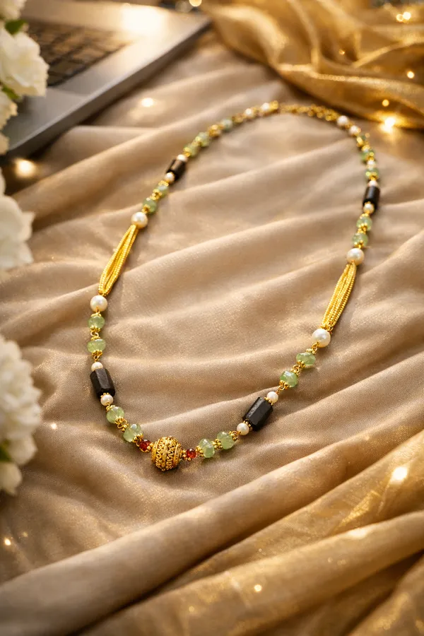 Luxury_Green_Aventurine_Beaded_Necklace_With_Black_Tourmaline_Stones