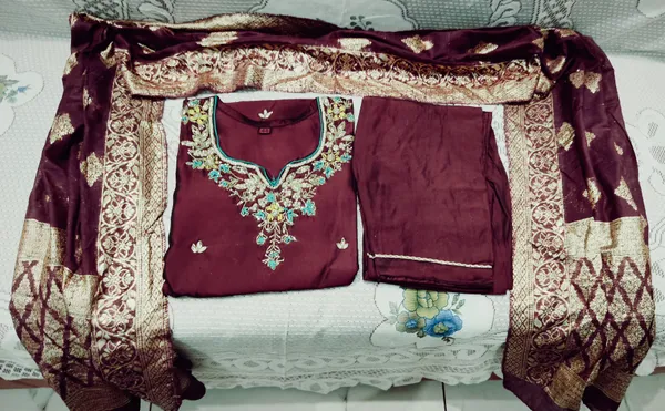 Maroon_Embroidered_Suit_Set_With_Banarasi_Dupatta