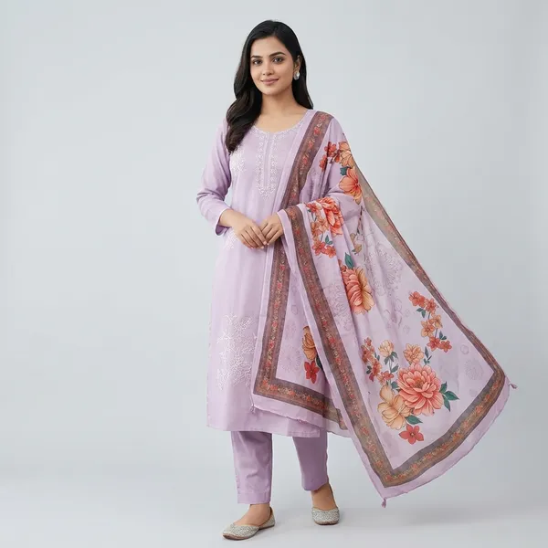 Lavender_Embroidered_Cotton_Suit_Set_With_Floral_Dupatta