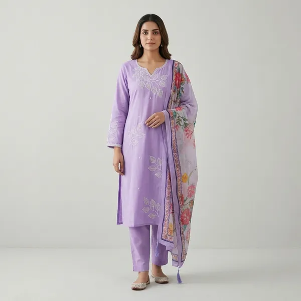 Lavender_Embroidered_Kameez_Suit_Set_With_Printed_Dupatta