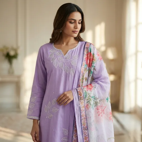 Lavender_Embroidered_Kameez_Suit_Set_With_Printed_Dupatta
