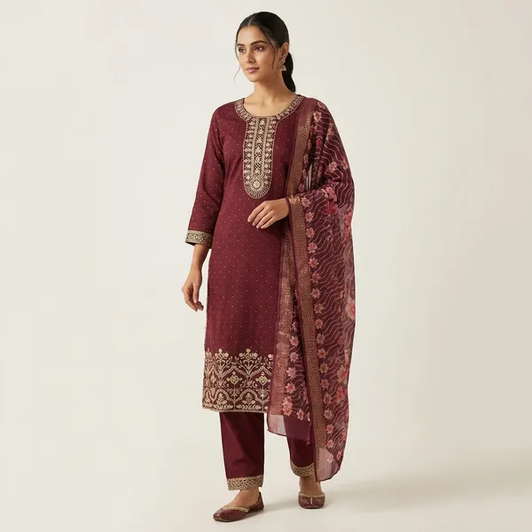 Maroon_Embroidered_Ethnic_Suit_Set_With_Dupatta