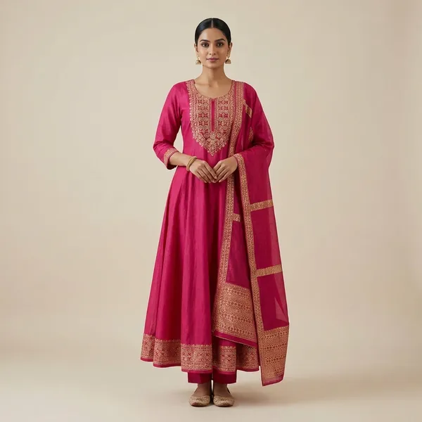 Pink_Anarkali_Suit_Set_With_Golden_Embroidery_Ethnic_Wear_For_Women
