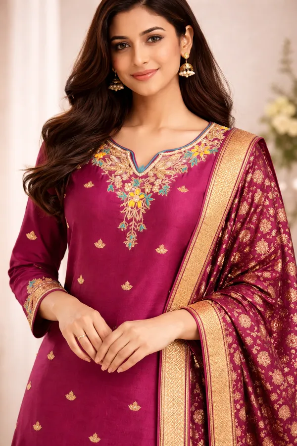 Pink_Embroidered_Ethnic_Suit_With_Floral_Design
