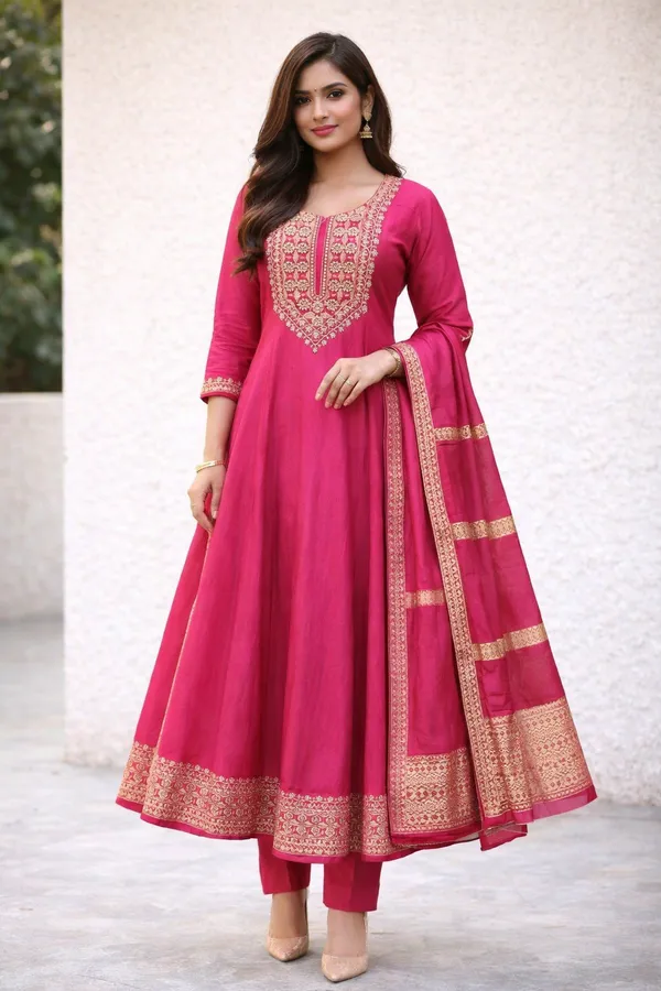 Pink_Anarkali_Suit_Set_With_Golden_Embroidery_Ethnic_Wear_For_Women
