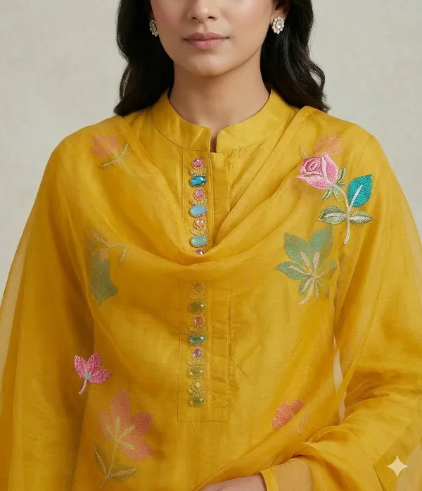 Yellow_Floral_Embroidered_Kurta_Set_With_Dupatta