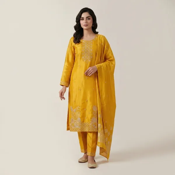 Mustard_Yellow_Embroidered_Ethnic_Suit_Set_With_Dupatta