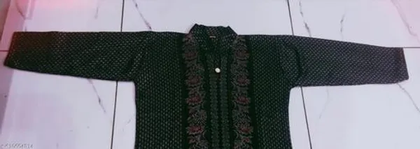 Black_Cotton_Woolen_Kurta_With_Bottom