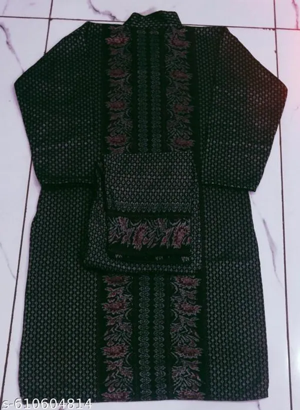 Black_Cotton_Woolen_Kurta_With_Bottom