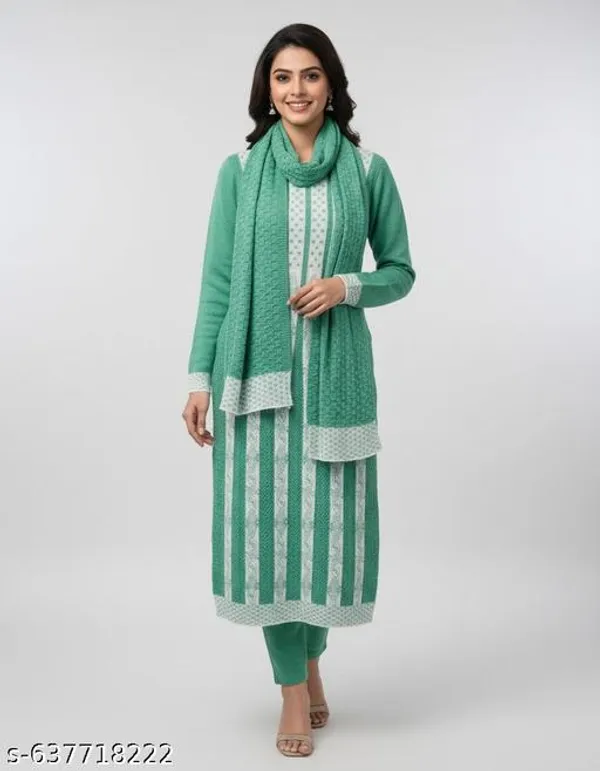 Mint_Green_Cotton_Frock_Suit_With_Bottom_And_Dupatta