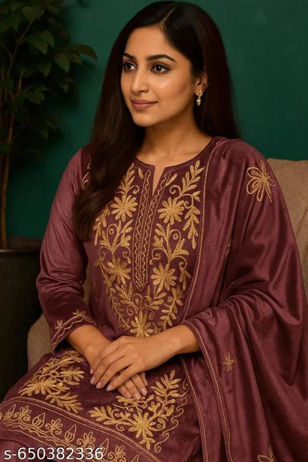 Peach_Silk_Beautiful_Kotrise_Kurta_With_Bottom_And_Dupatta