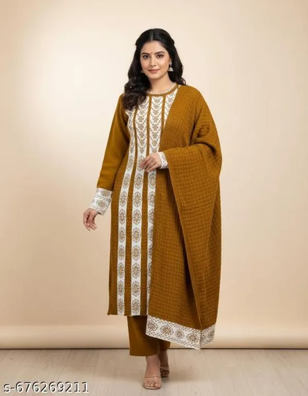 Yellow_Cotton_Beautiful_Frock_Suit_With_Bottom_And_Dupatta